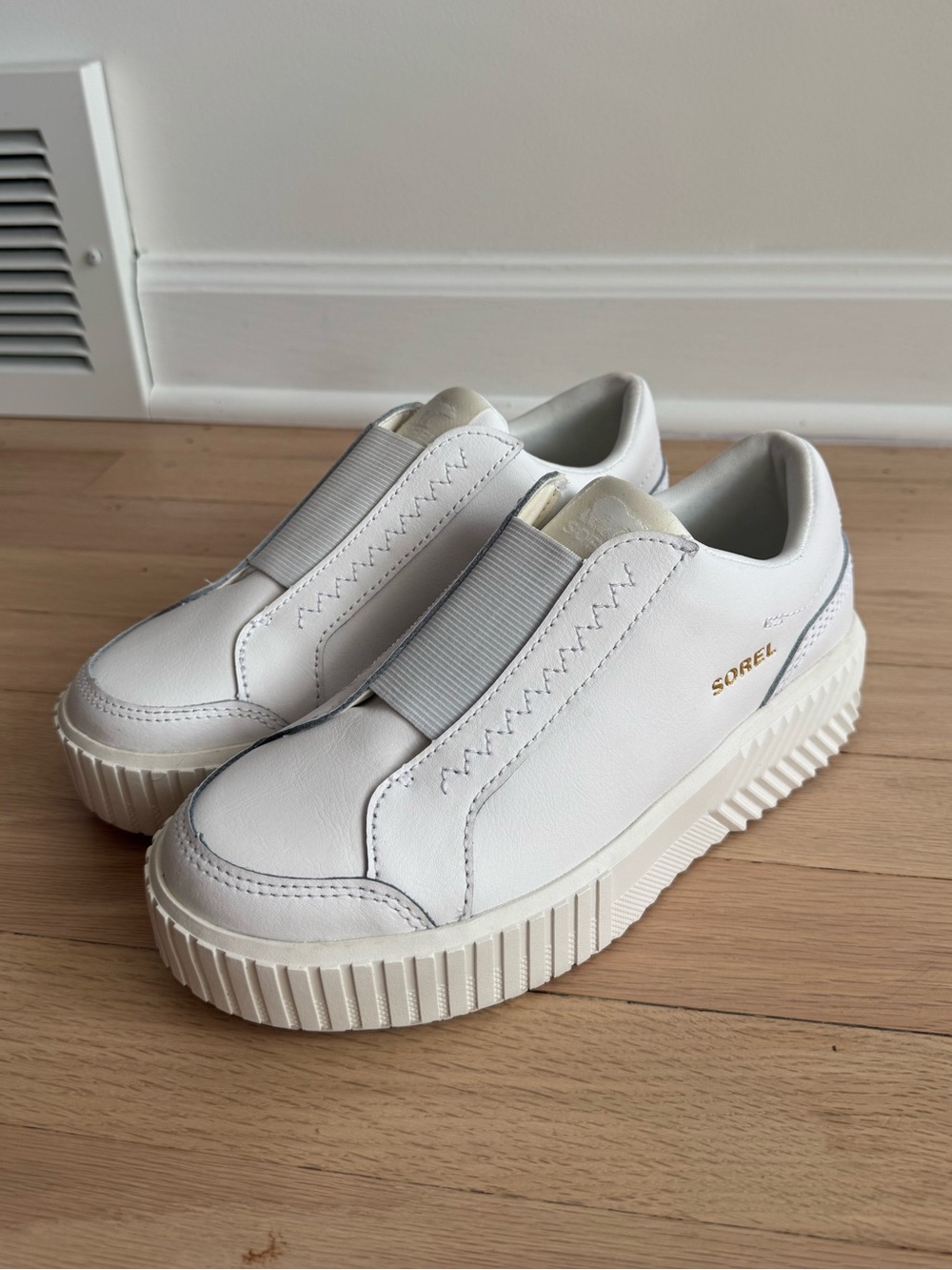 Sorel Women's White Slip-On Platform Sneakers